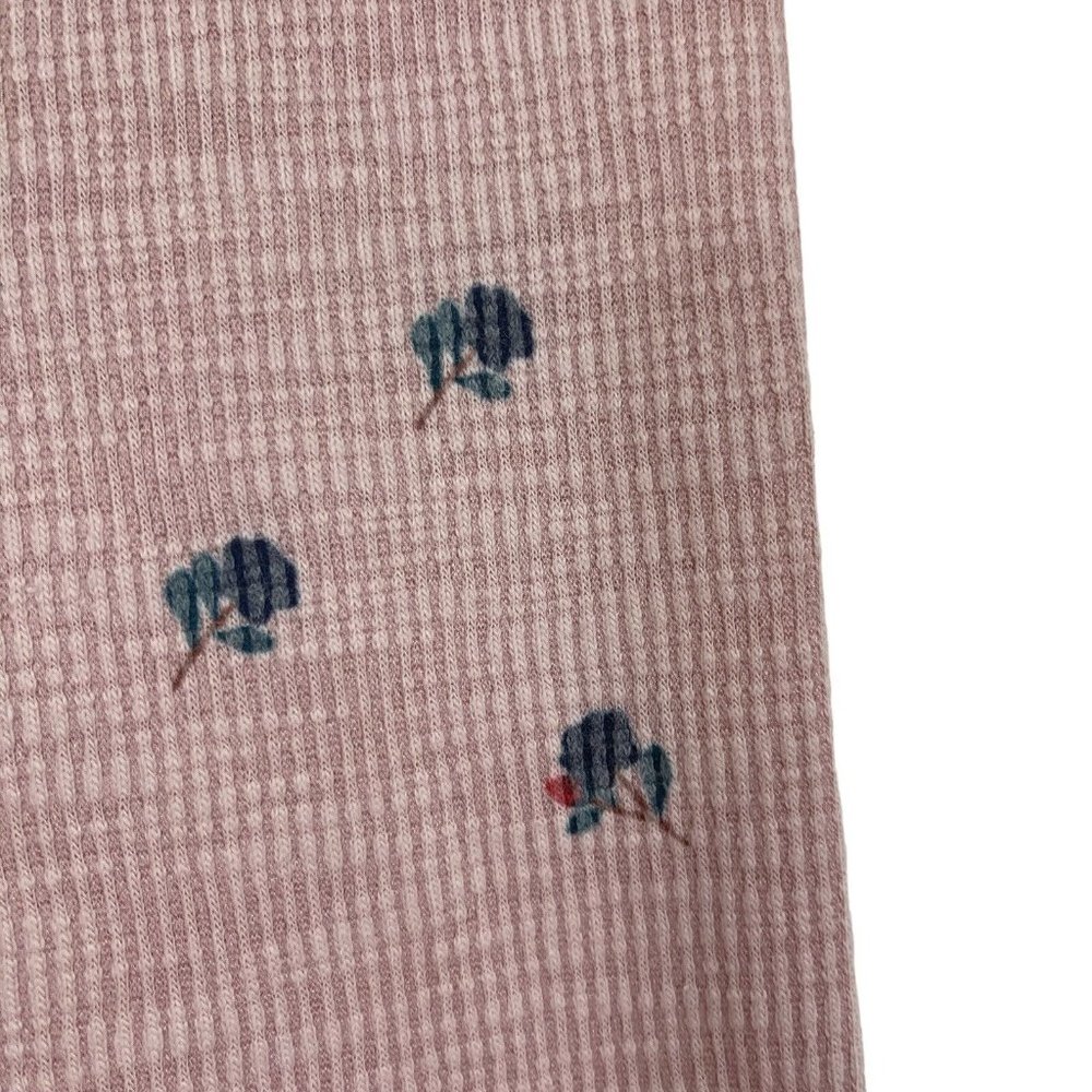 NEW Anthropologie Medium Large M/L Waffle Leggings Thermal Floral Pink Pants - Picture 13 of 15